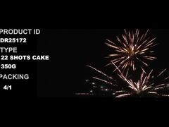 22 शॉट 350 ग्राम केक आतिशबाजी 1.4 ग्राम Un0336 विभिन्न आकार के आतिशबाजी