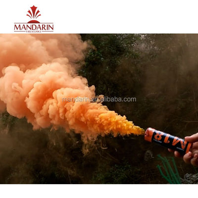 Mandarin Wire Pull Daytime Fireworks , Orange Red White Hand Flare Signal