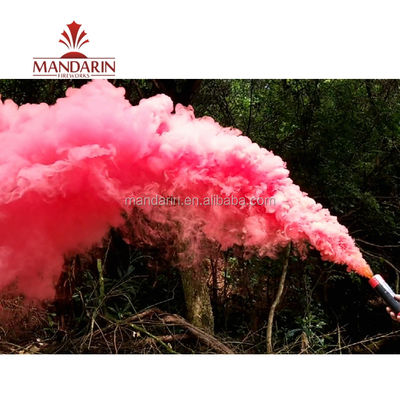 Mandarin Wire Pull Daytime Fireworks , Orange Red White Hand Flare Signal